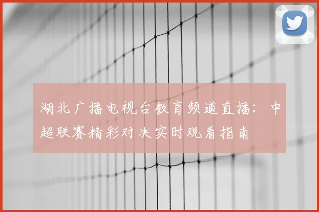 湖北广播电视台教育频道直播：中超联赛精彩对决实时观看指南